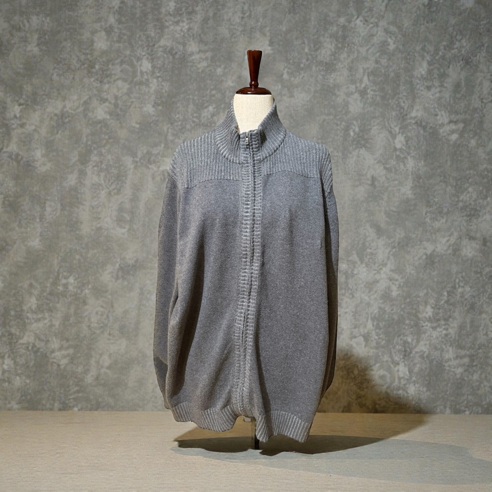 Alan Flusser Heather Gray Cotton Sweater Men’s Size XXL